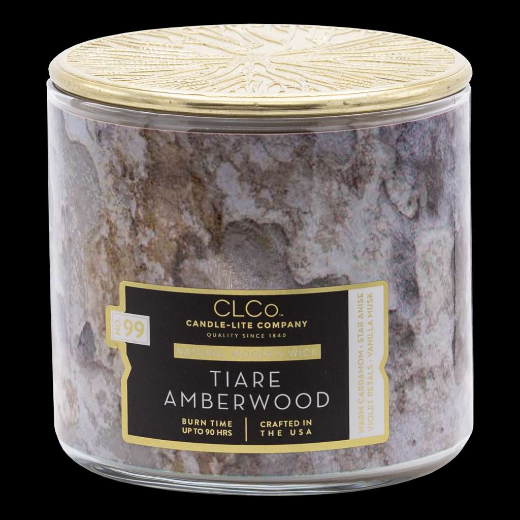 home24 Duftkerze mit Holzdocht Tiare Amberwood