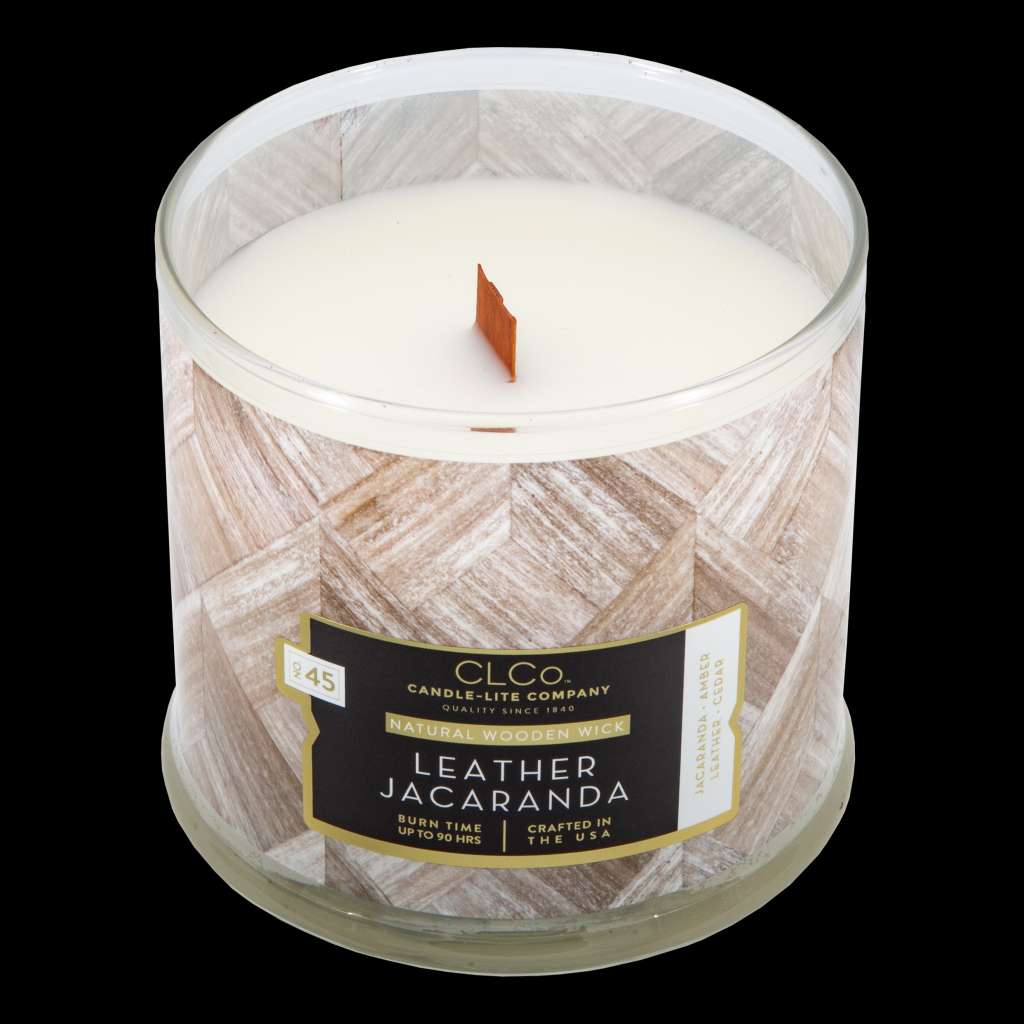 home24 Duftkerze mit Holzdocht LeatherJacaranda