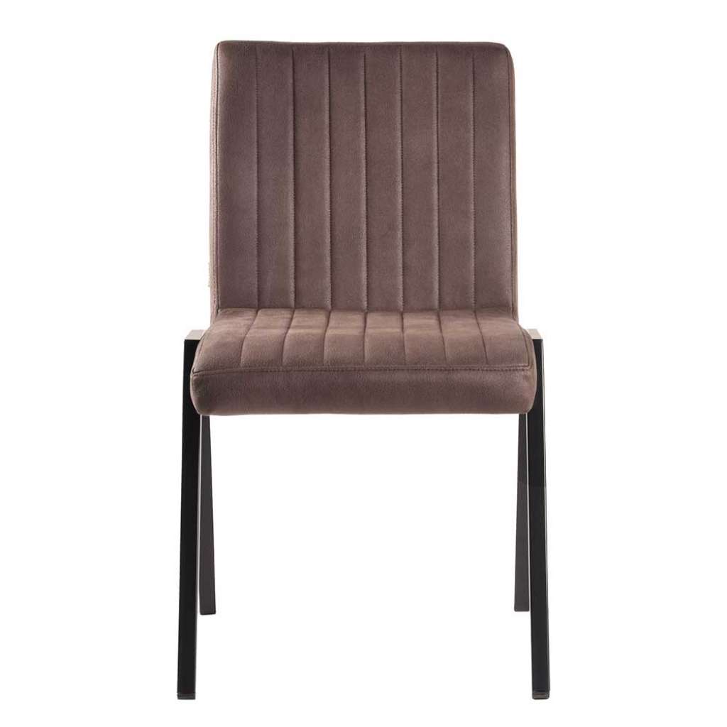 Esszimmer Polsterstuhl in Graubraun Microfaser 50 cm Sitzhöhe