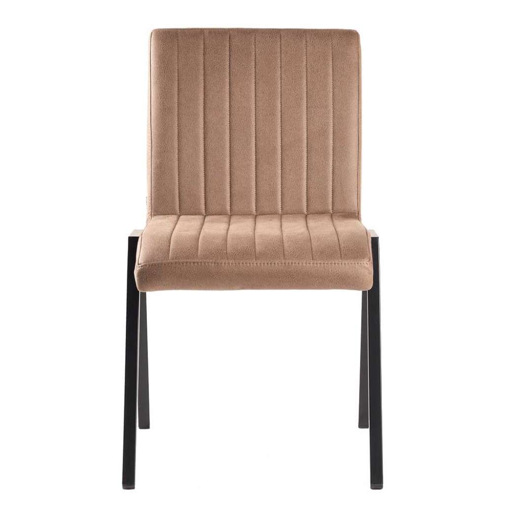 Esstischstuhl in Hellbraun Microfaser 50 cm Sitzhöhe