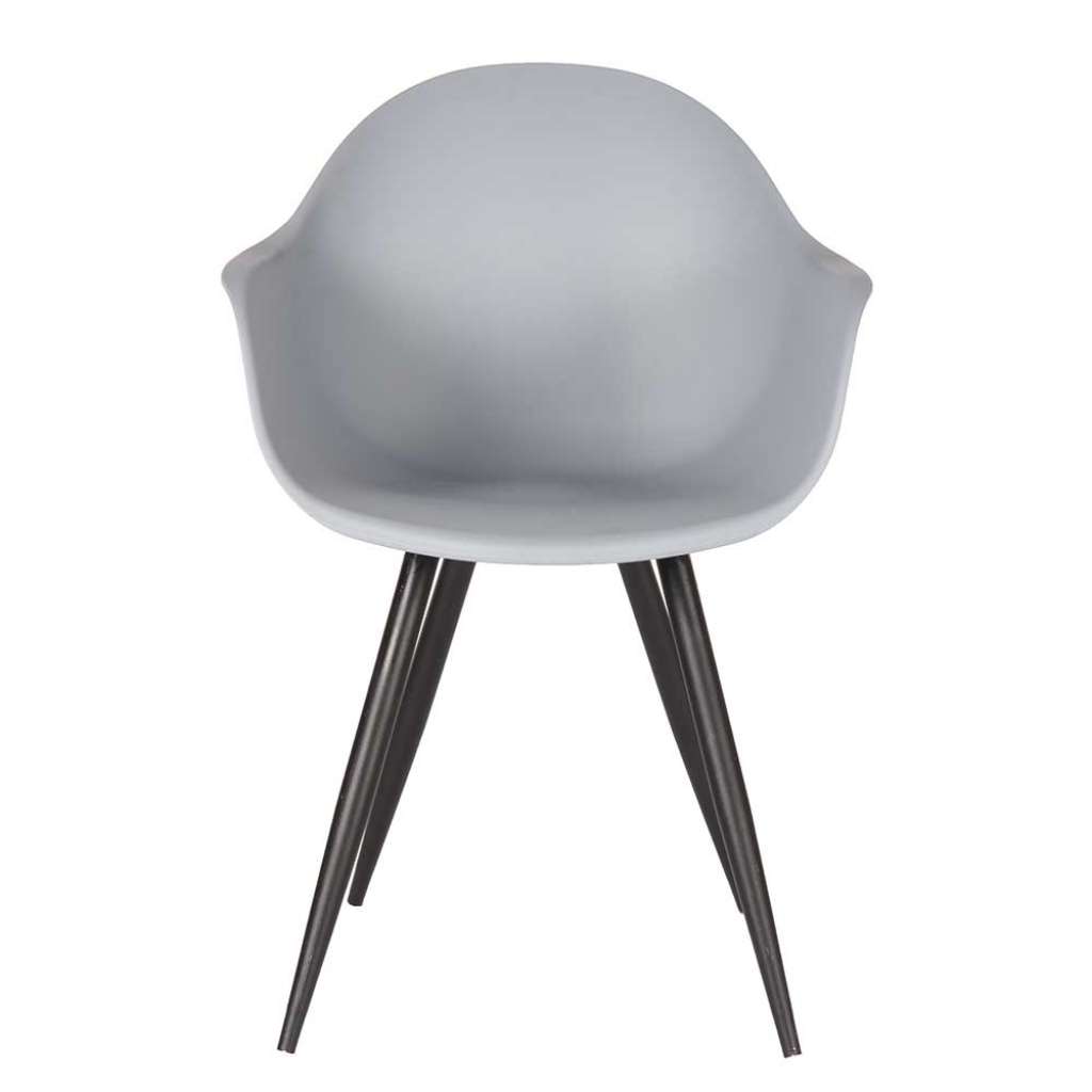 Armlehnen Esszimmerstuhl in Grau Kunststoff Metallgestell in Schwarz