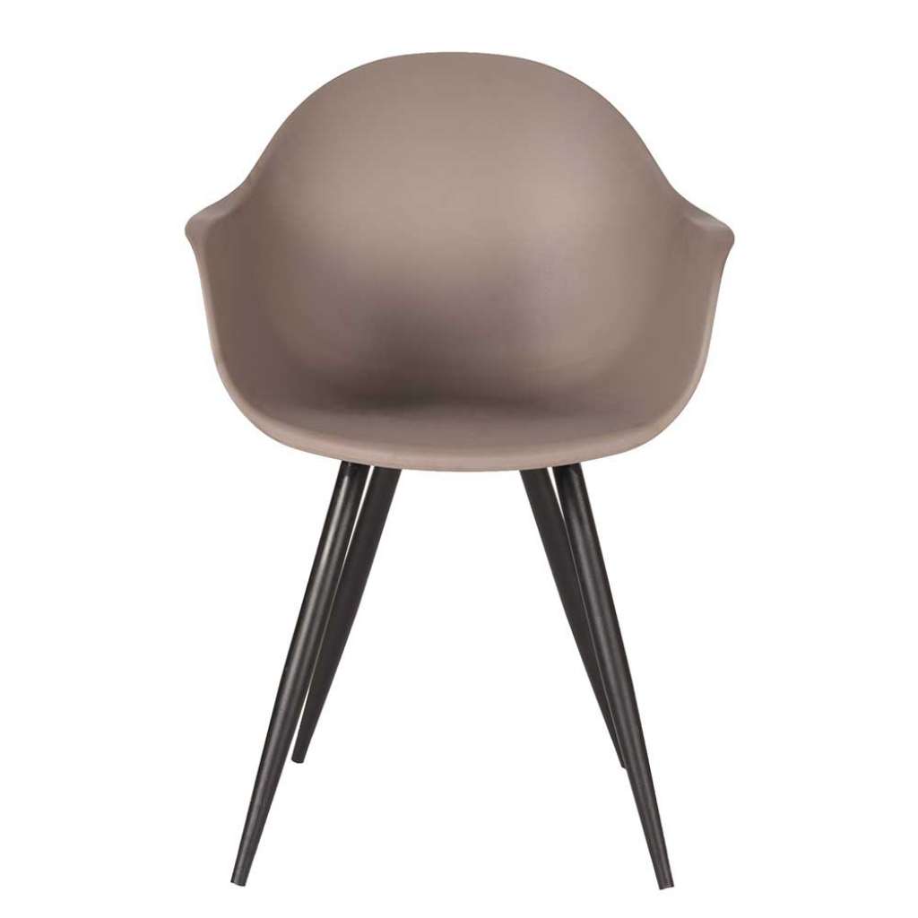Esstischstuhl in Braun Kunststoff Metallgestell in Schwarz
