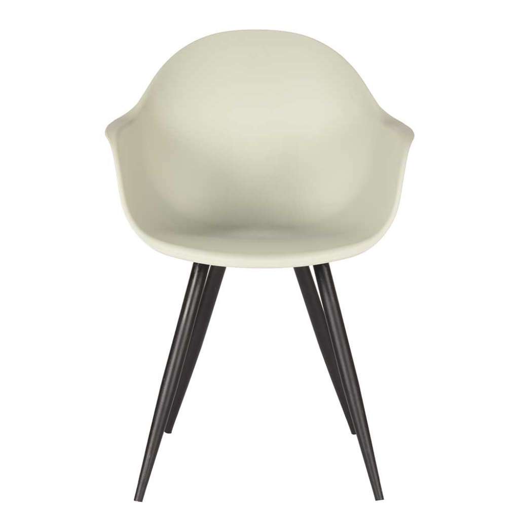 Armstuhl in Hellgrau Kunststoff Metallgestell in Schwarz