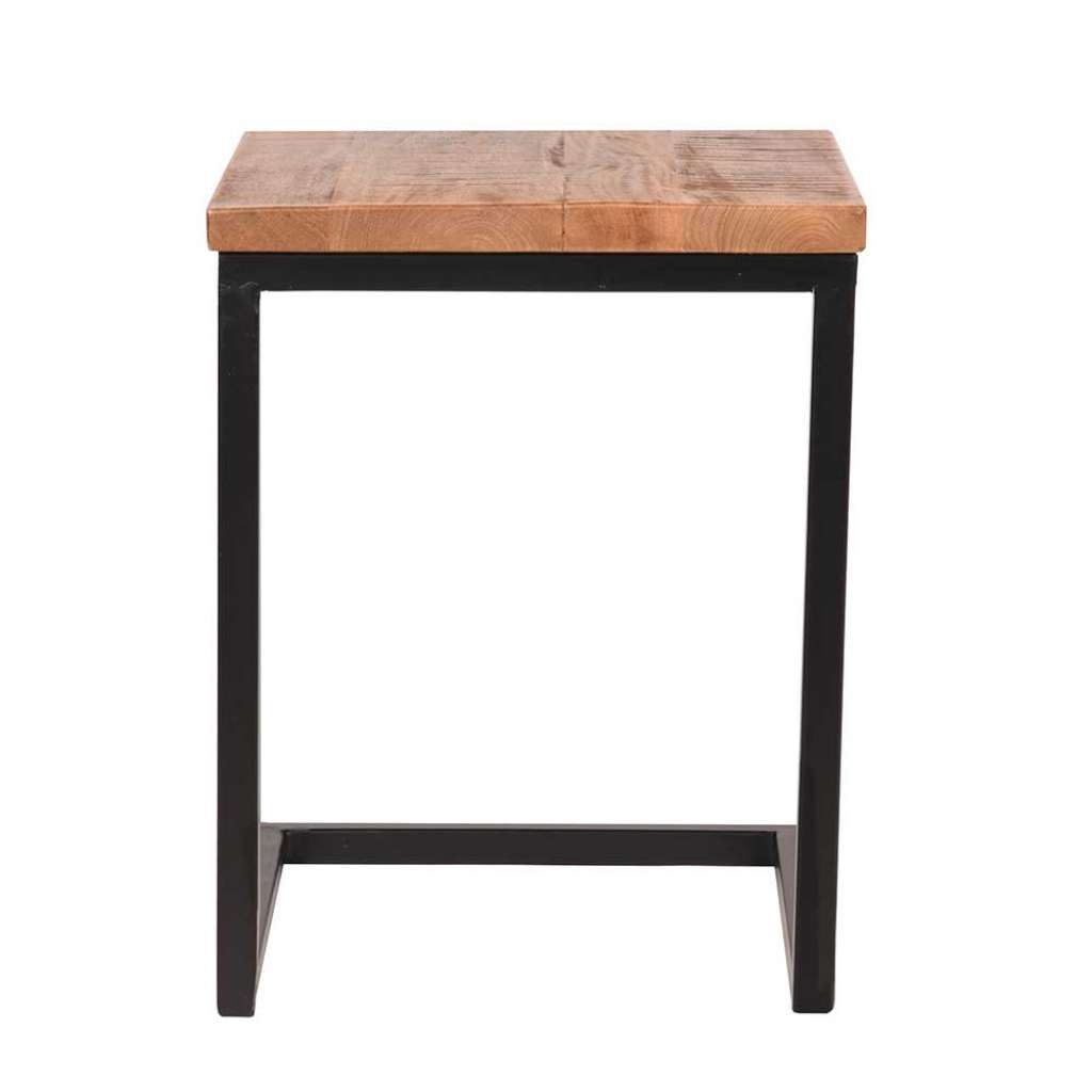 Anstelltisch aus Mangobaum Massivholz und Metall 40 cm breit