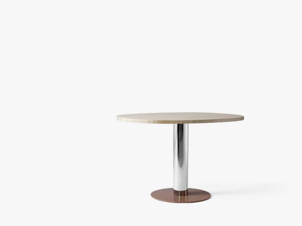 andTRADITION - Mezcla Esstisch - Travertine/Chrome/Clay - indoor