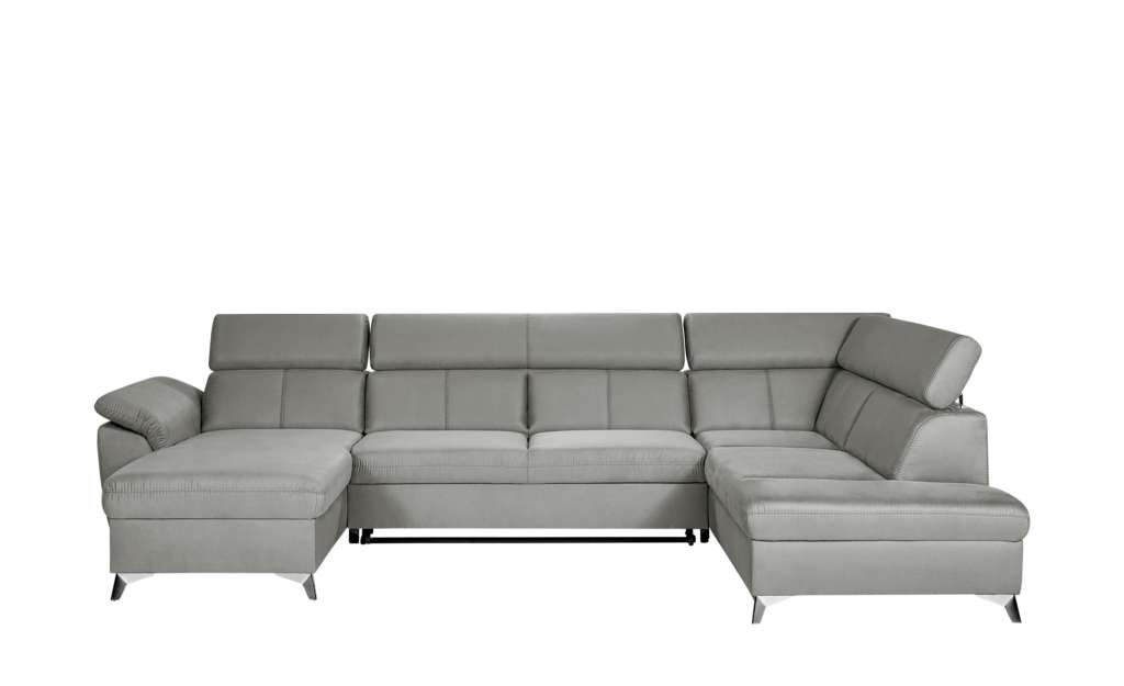uno Wohnlandschaft grau - Mikrofaser More ¦ grau ¦ Maße (cm): H: 81 Polstermöbel > Sofas > Schlafsofas - Höffner