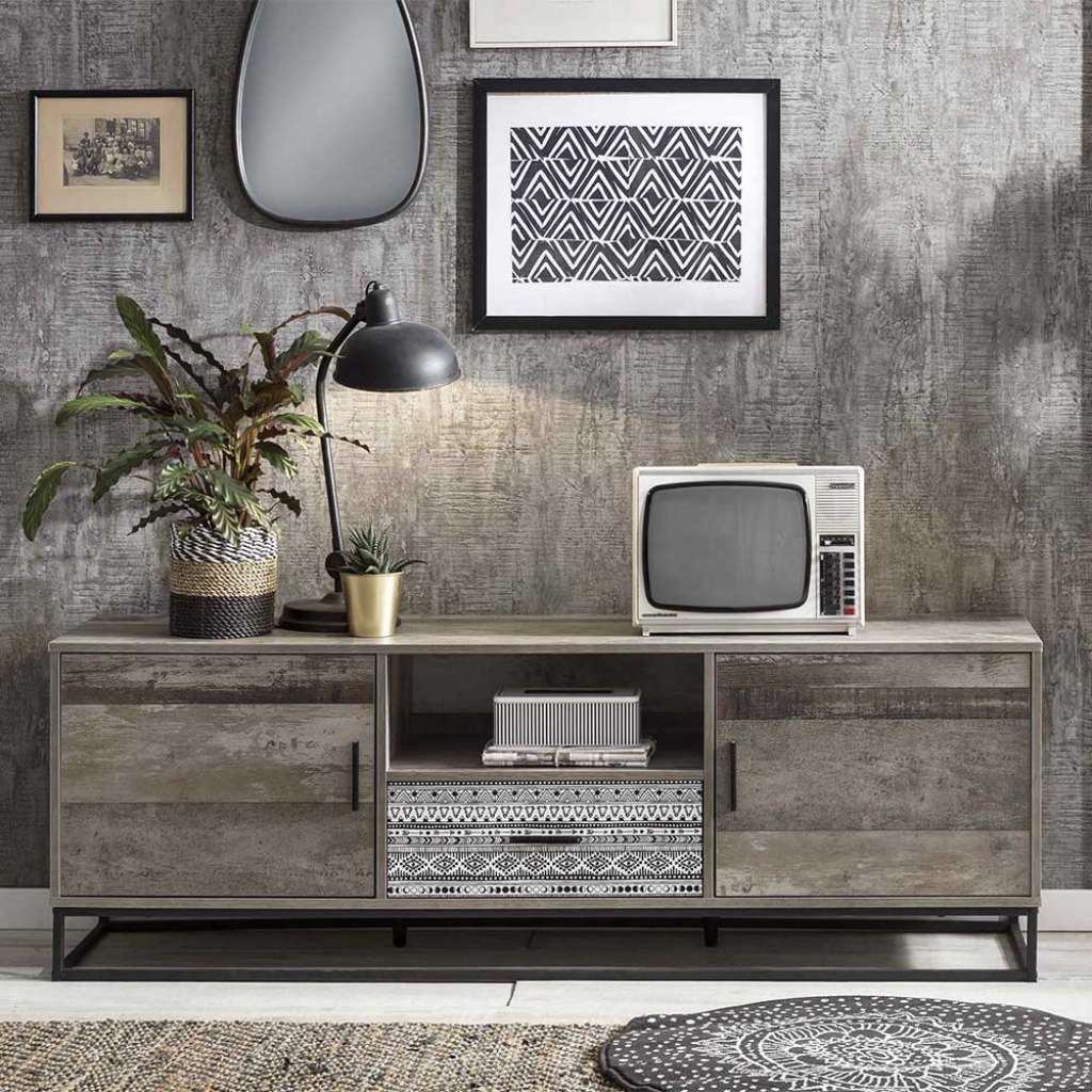 Fernseh Unterschrank in Grey Wash Optik 160 cm breit