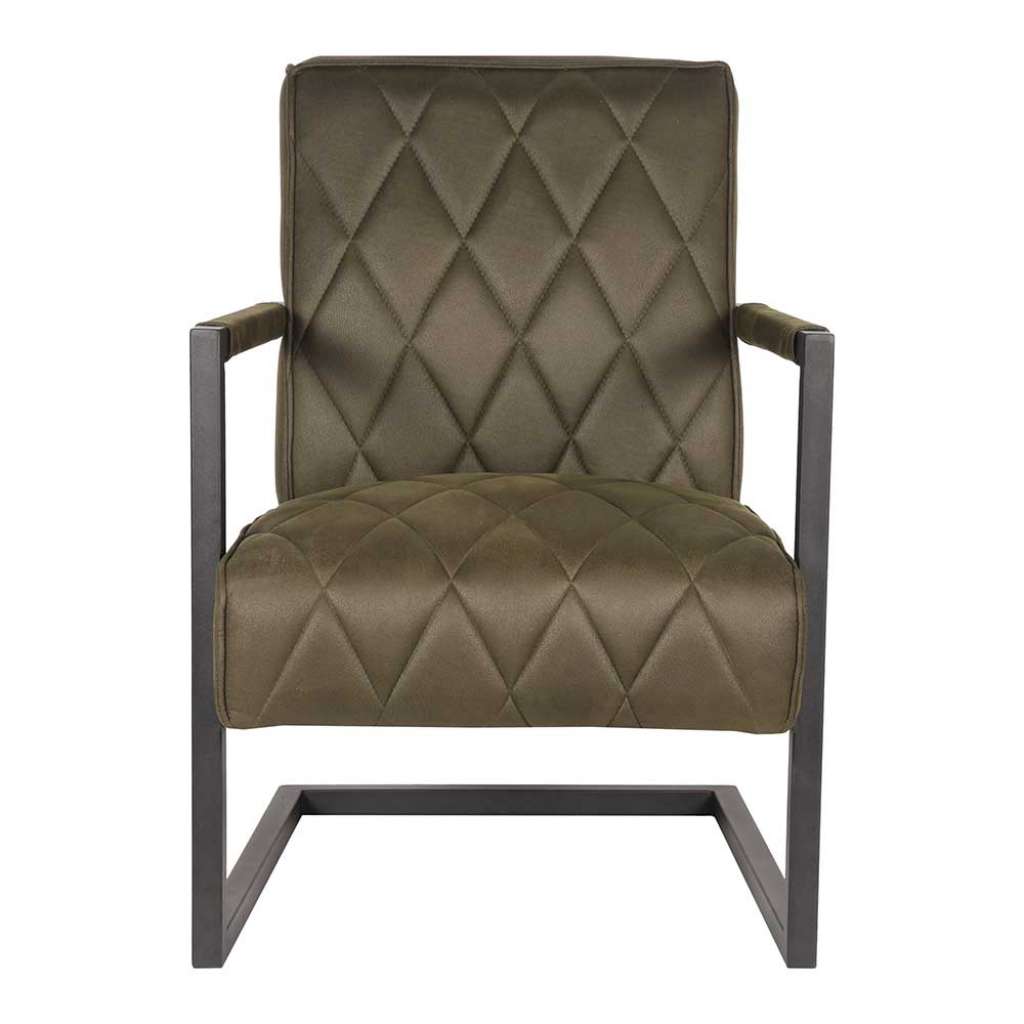 Microfaser Lounge Sessel in Olivgrün Wippfunktion
