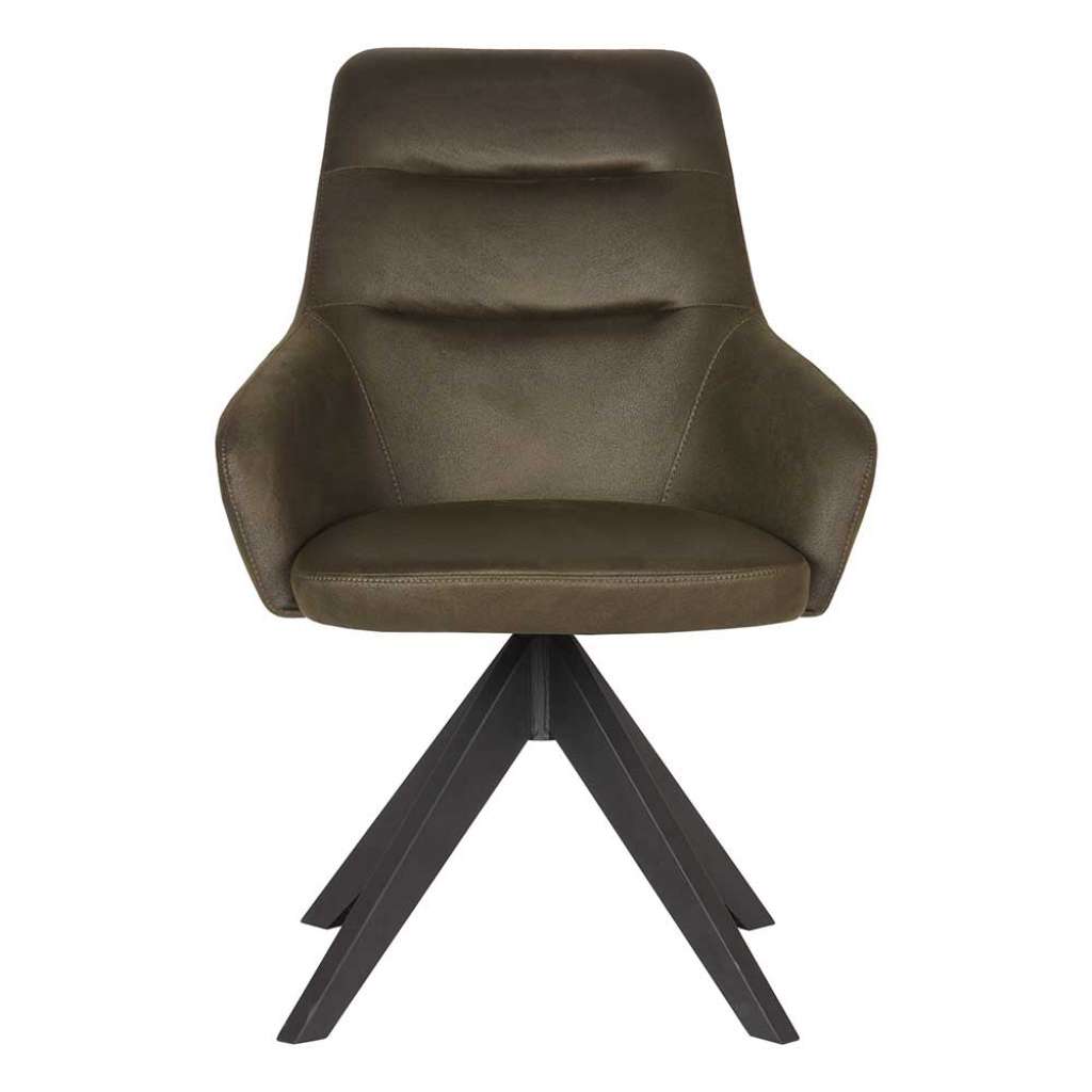 Drehbarer Armlehnenstuhl in Olivgrün Microfaser modern