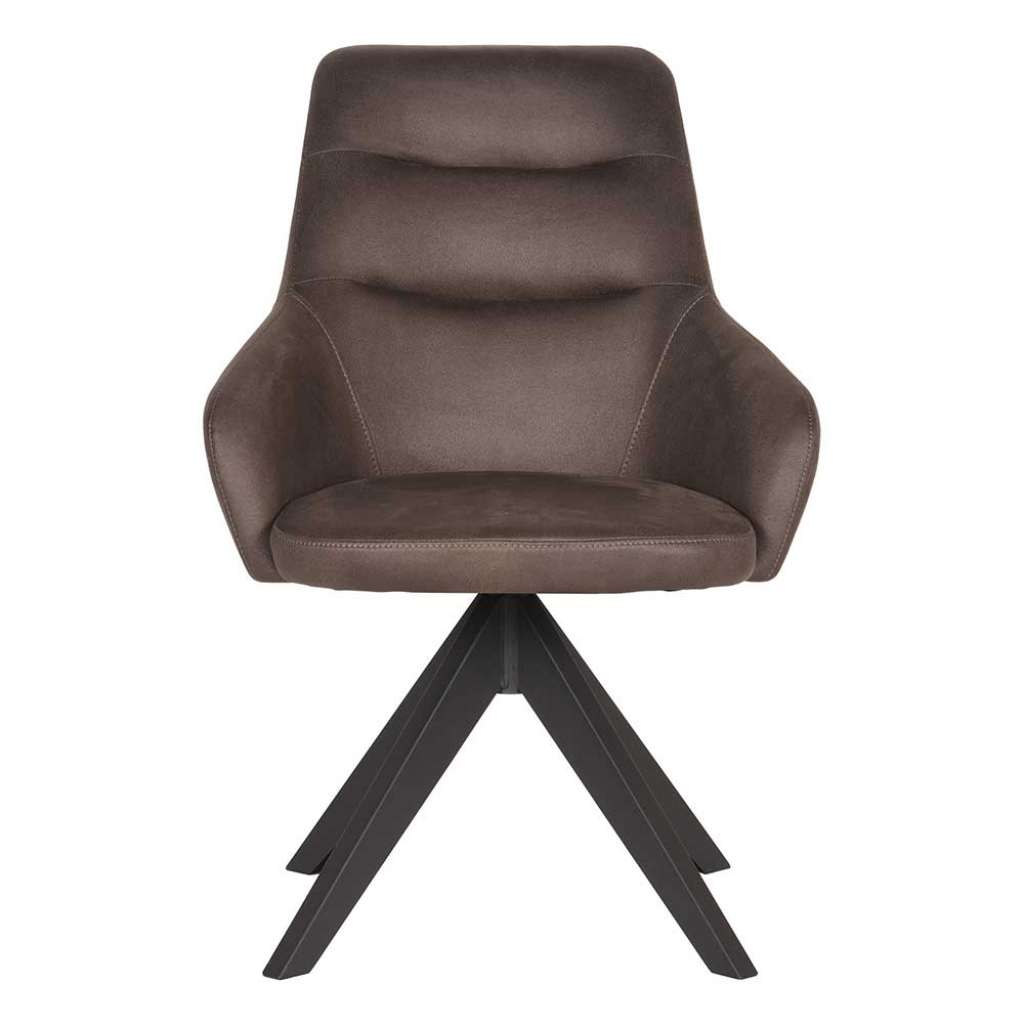 Drehbarer Esstisch Stuhl in Anthrazit Microfaser Loft Design