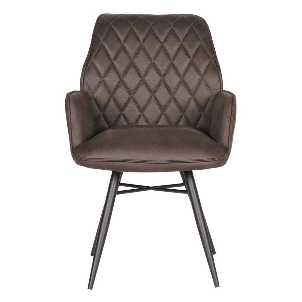 Armlehnen Polsterstuhl in Anthrazit Microfaser Metallgestell