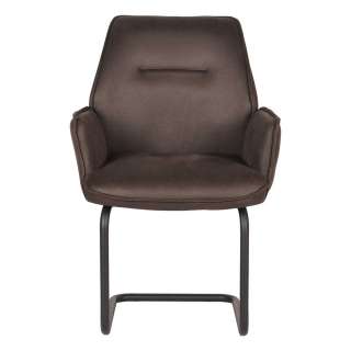 Freischwinger Sessel in Anthrazit Microfaser modern