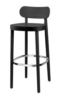 Thonet - 118 MH Barhocker - Buche schwarz gebeizt - Muldensitz Formsperrholz - indoor