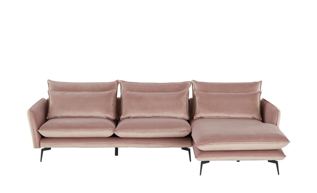 uno Elementgruppe aus Samt  Jon ¦ rosa/pink ¦ Maße (cm): B: 291 H: 84 T: 175 Polstermöbel > Sofas > Ecksofas - Höffner