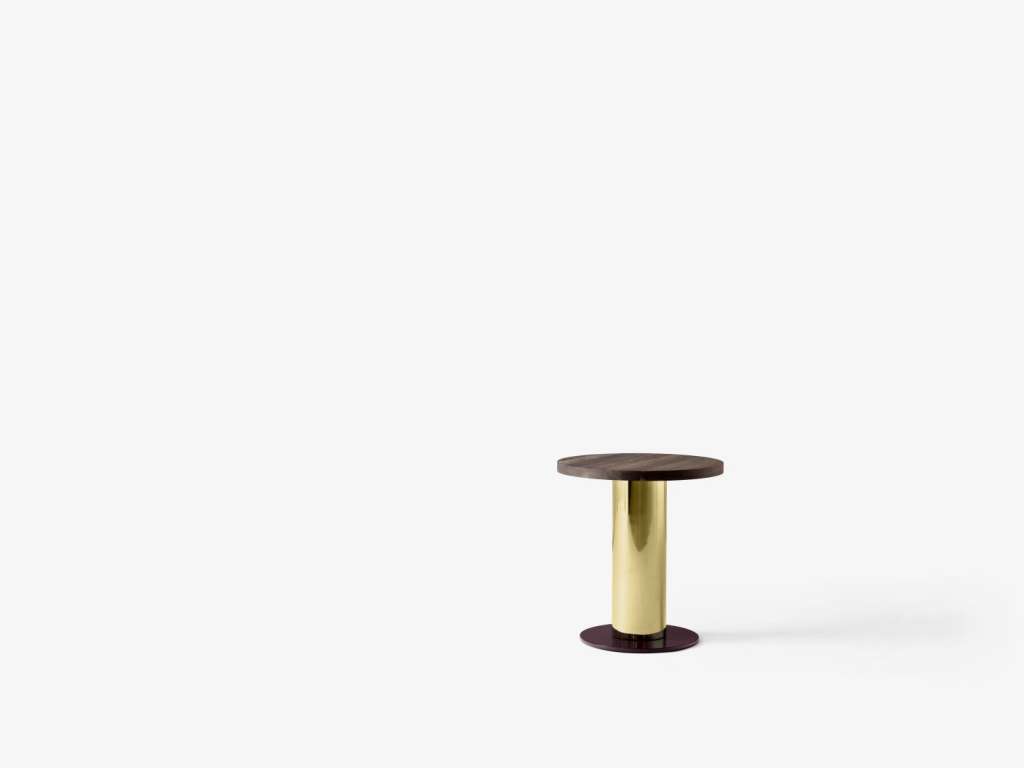 andTRADITION - Mezcla Beistelltisch - Walnut/Brass/Burgund - indoor