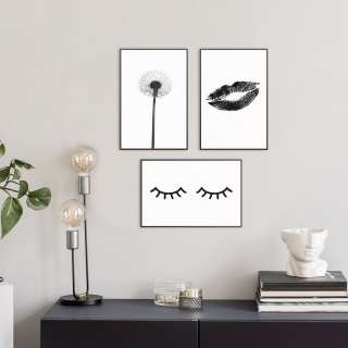 home24 Bildset Blume, Augen & Lippen (3-teilig)