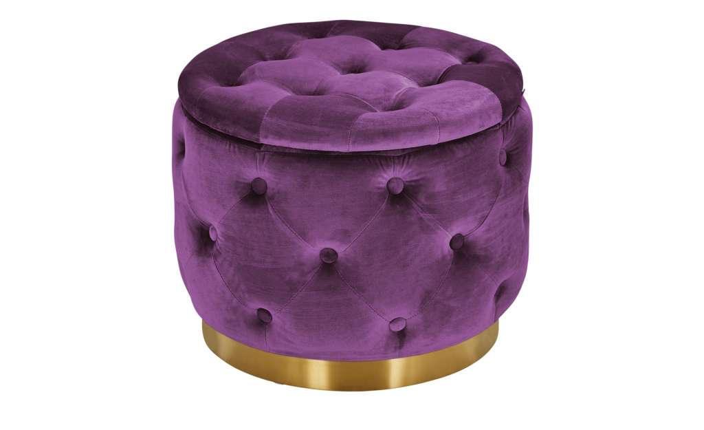 Playboy Hocker mit Stauraum  Liz ¦ lila/violett ¦ Maße (cm): H: 40 Ø: 50 Polstermöbel > Hocker - Höffner