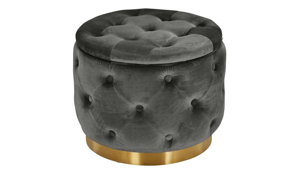 Playboy Hocker mit Stauraum  Liz ¦ grau ¦ Maße (cm): H: 40 Ø: 50 Polstermöbel > Hocker - Höffner