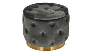 Playboy Hocker mit Stauraum  Liz ¦ grau ¦ Maße (cm): H: 40 Ø: 50 Polstermöbel > Hocker - Höffner