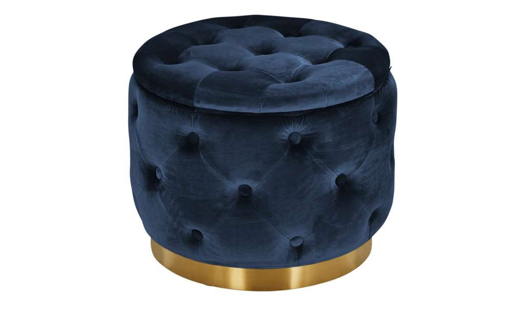 Playboy Hocker mit Stauraum  Liz ¦ blau ¦ Maße (cm): H: 40 Ø: 50 Polstermöbel > Hocker - Höffner