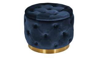Playboy Hocker mit Stauraum  Liz ¦ blau ¦ Maße (cm): H: 40 Ø: 50 Polstermöbel > Hocker - Höffner