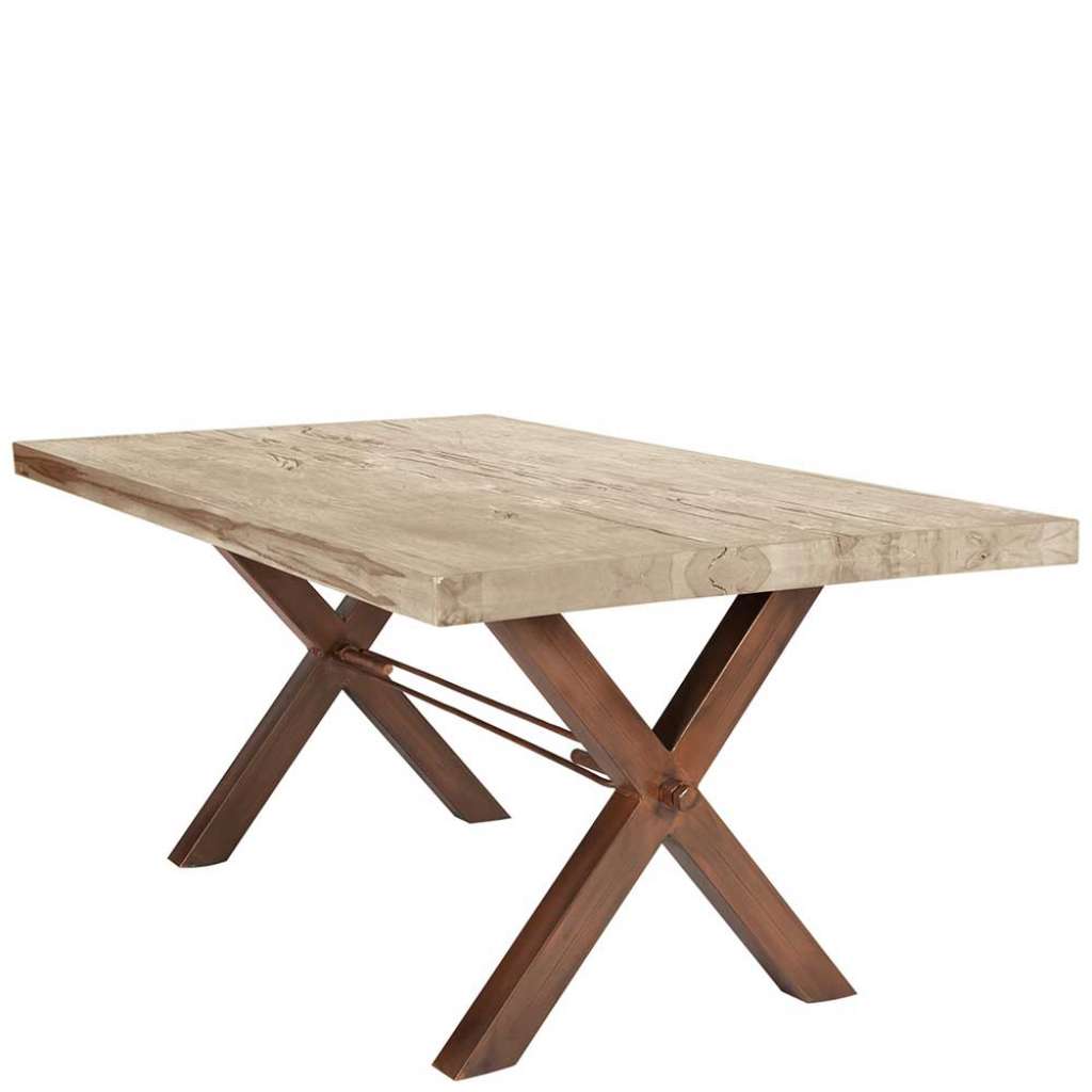 Loft Design Esstisch in Eiche White Wash massiv 240 cm breit