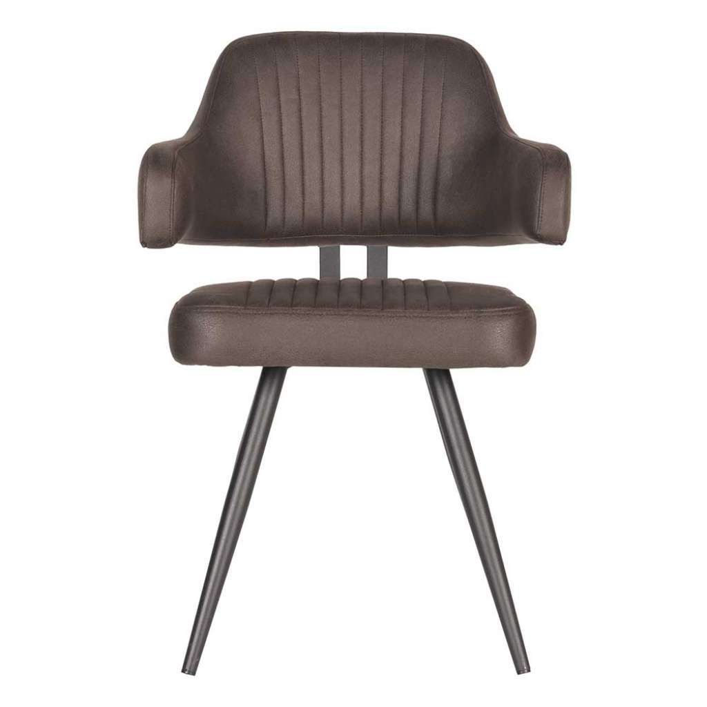 Esszimmer Polsterstuhl in Anthrazit Microfaser Metallgestell