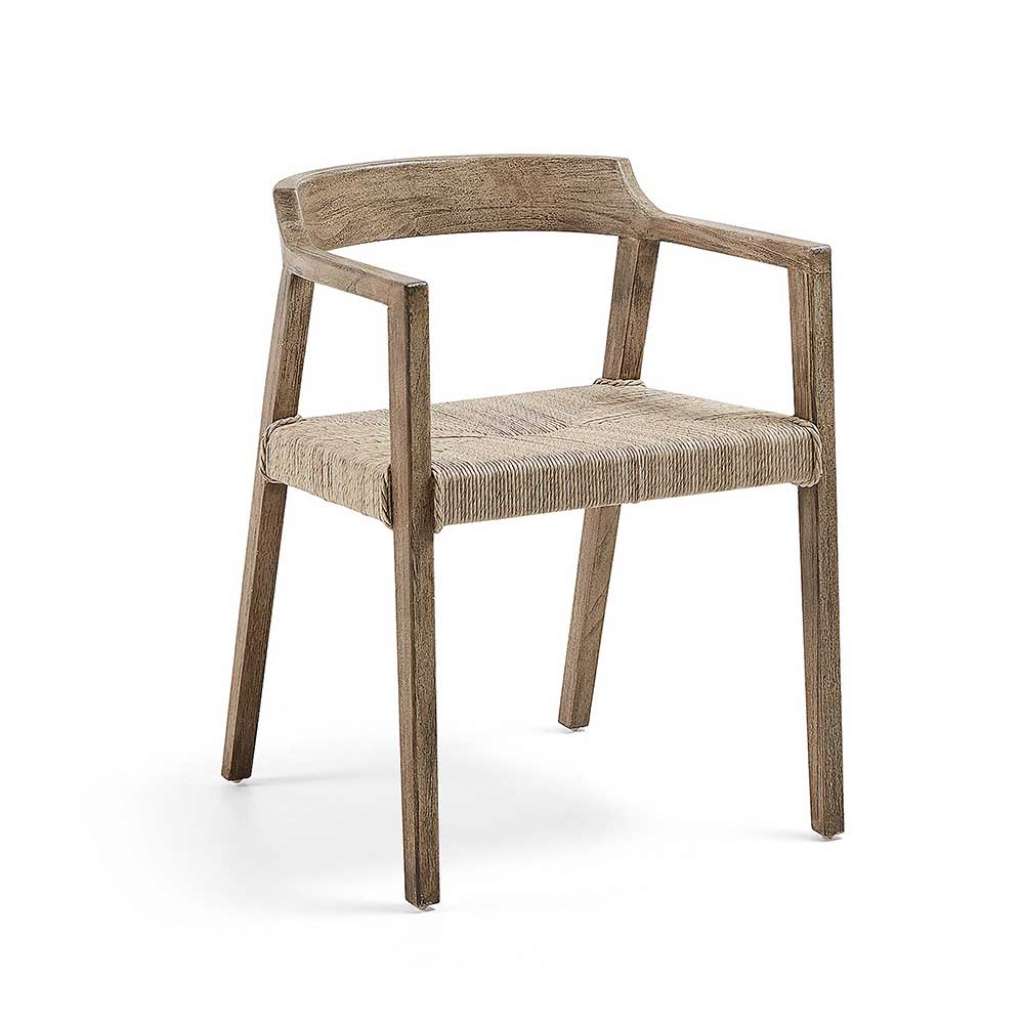 Teakholz Stühle mit Kunstrattan Sitzfläche In- und Outdoor geeignet (2er Set)