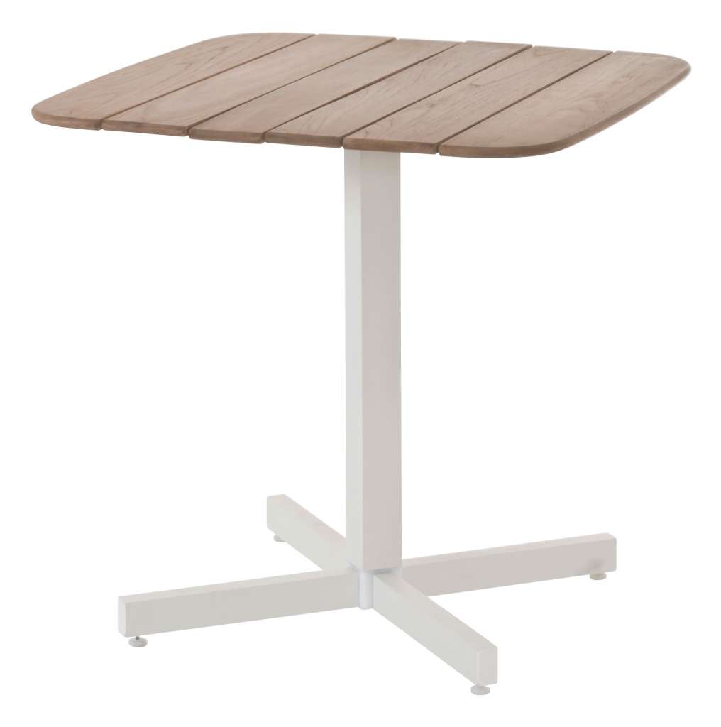 Emu - Shine Tisch - Teak - Gestell weiß - indoor