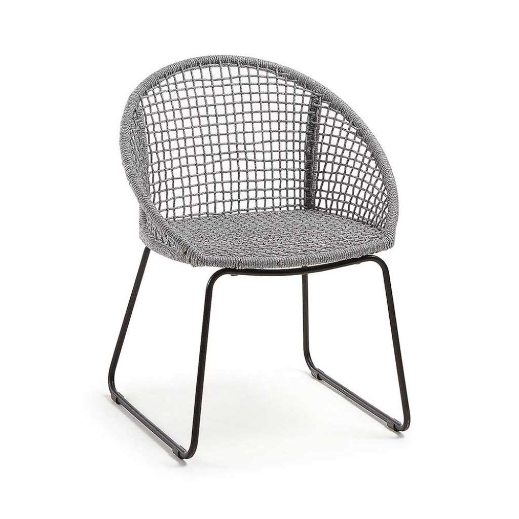 Bügelgestell Stühle aus Kordel Geflecht In- und Outdoor geeignet (2er Set)