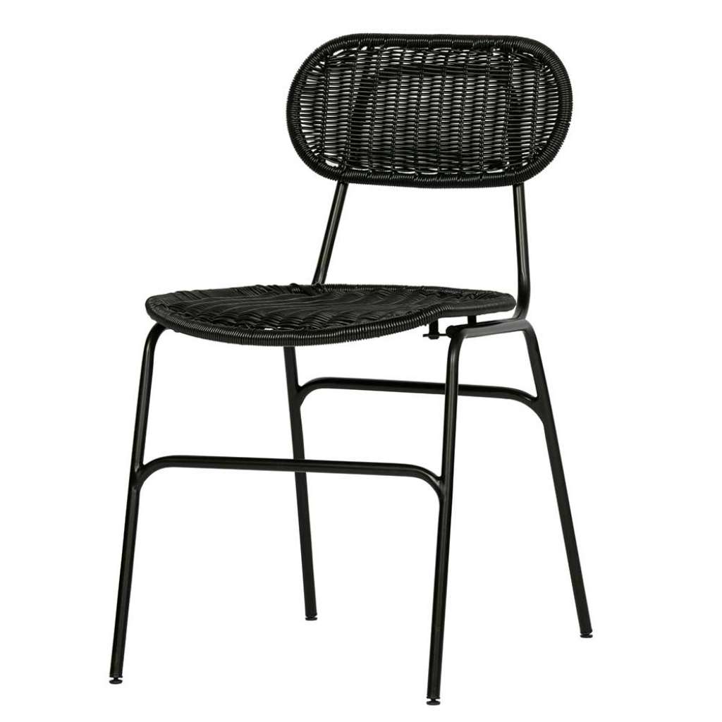 Schwarze Stühle aus Kunstrattan In- und Outdoor geeignet (2er Set)