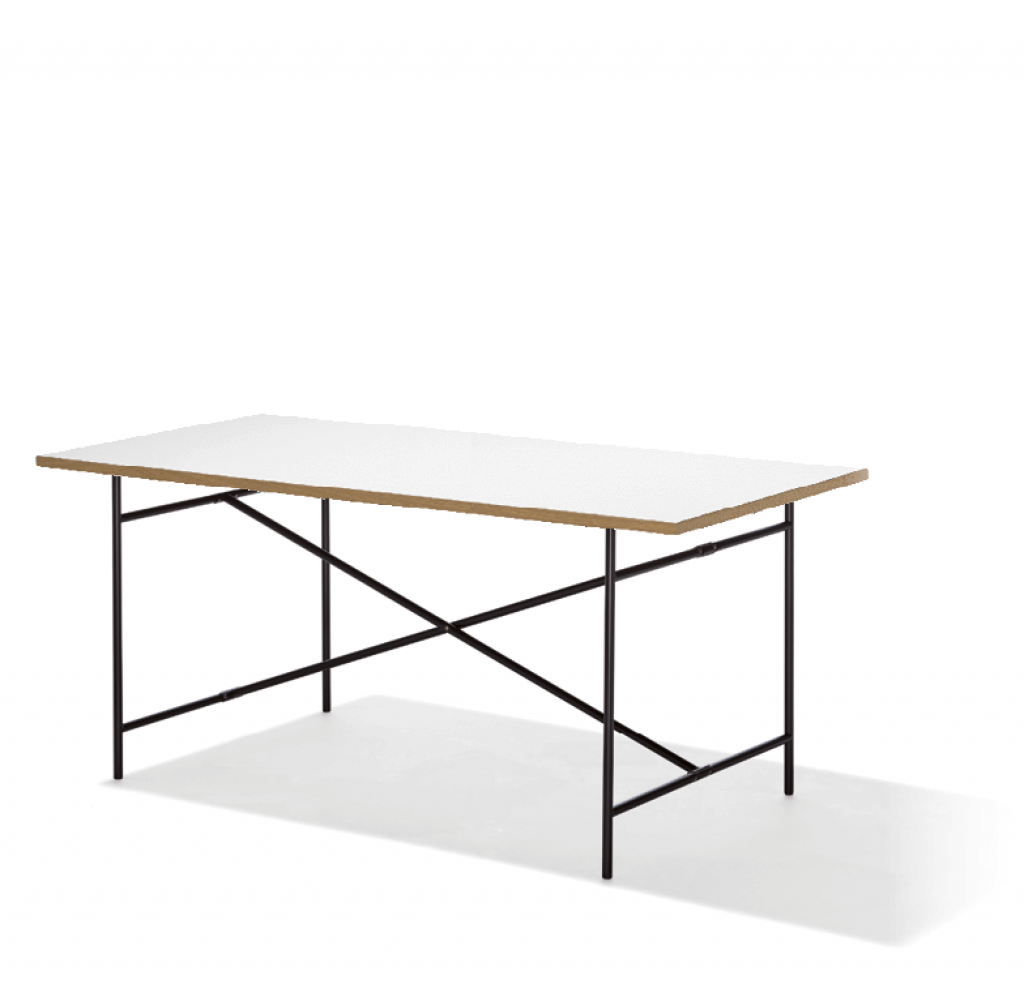 Richard Lampert - Eiermann 2 Esstisch - Tischplatte Melamin weiß - Gestell schwarz - 200 x 90 cm - indoor