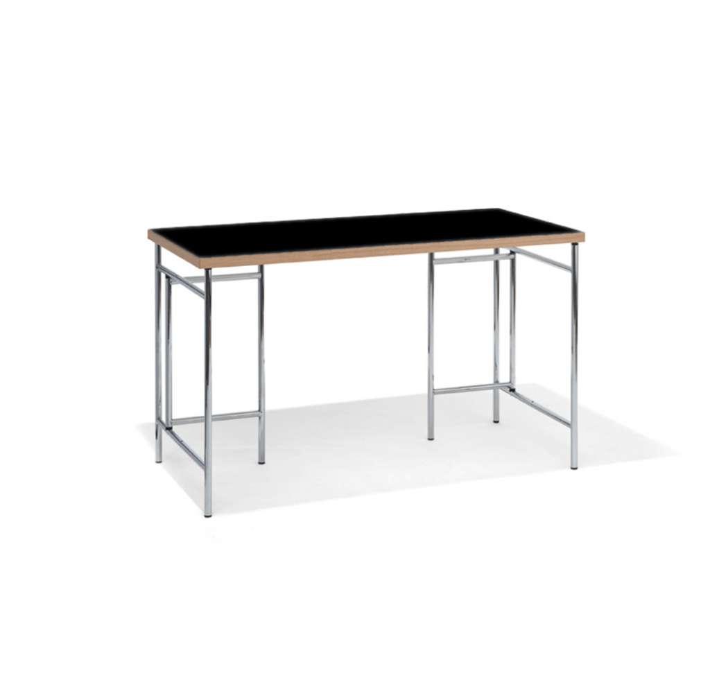 Richard Lampert - Eiermann 3 Klappböcke mit Platte - Tischplatte 100 x 60 cm Fenix schwarz - Gestell chrom - indoor