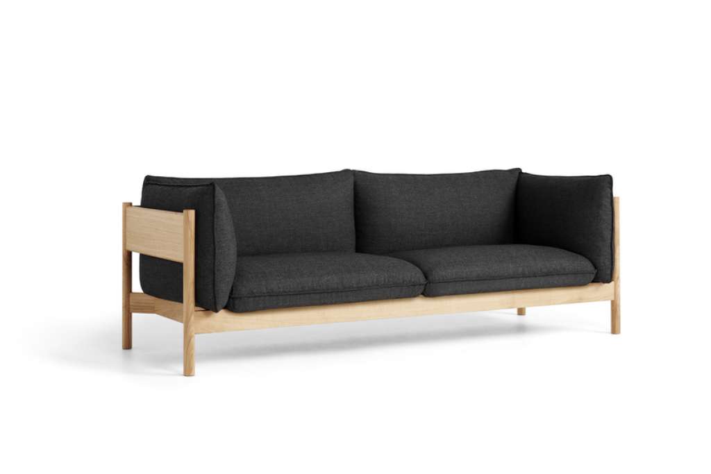 HAY - Arbour 3 Sitzer Sofa - Re-wool 198 - Eiche geölt und gewachst - indoor