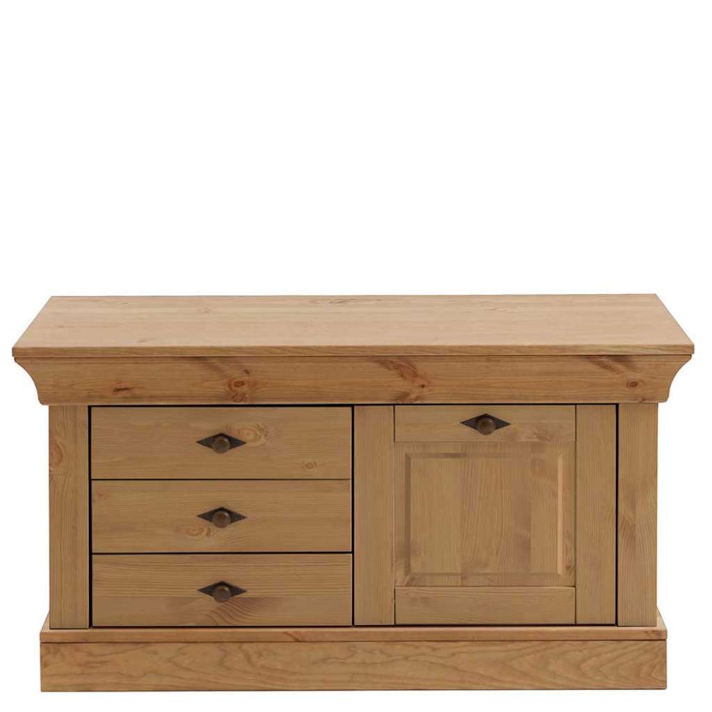 Holz Garderobenbank aus Kiefer teilmassiv Klappe