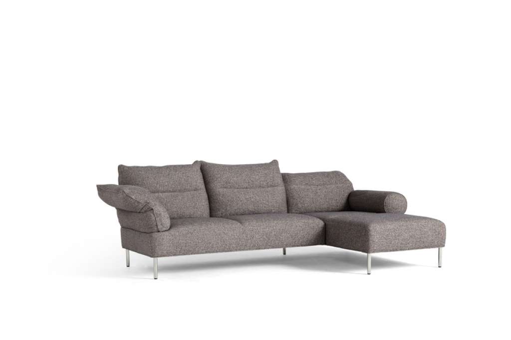 HAY - Pandarine 3 Sitzer mit Chaiselounge flache Armlehnen - Swarm Multi Colour - chromed steel - indoor