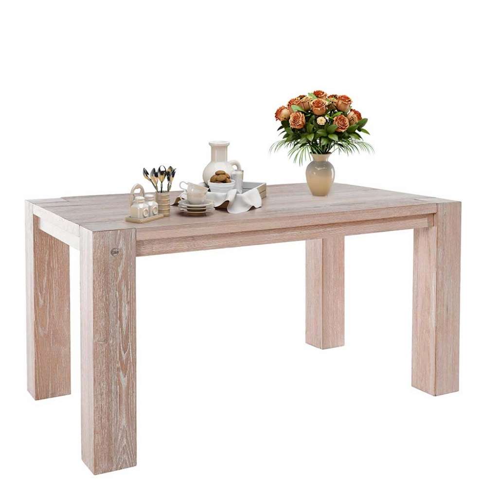 Küchentisch in Wildeiche White Wash massiv modern