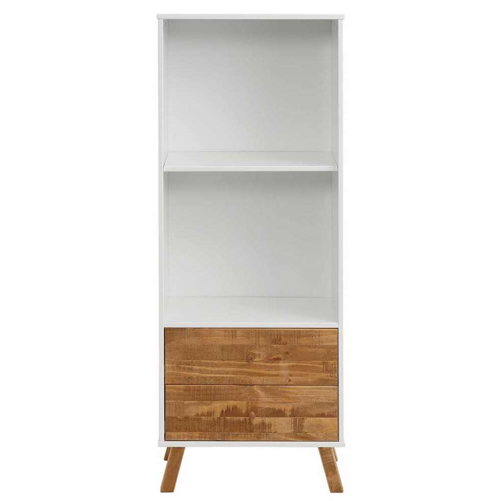 Bücherregal in Weiß Kiefer teilmassiv 140 cm hoch