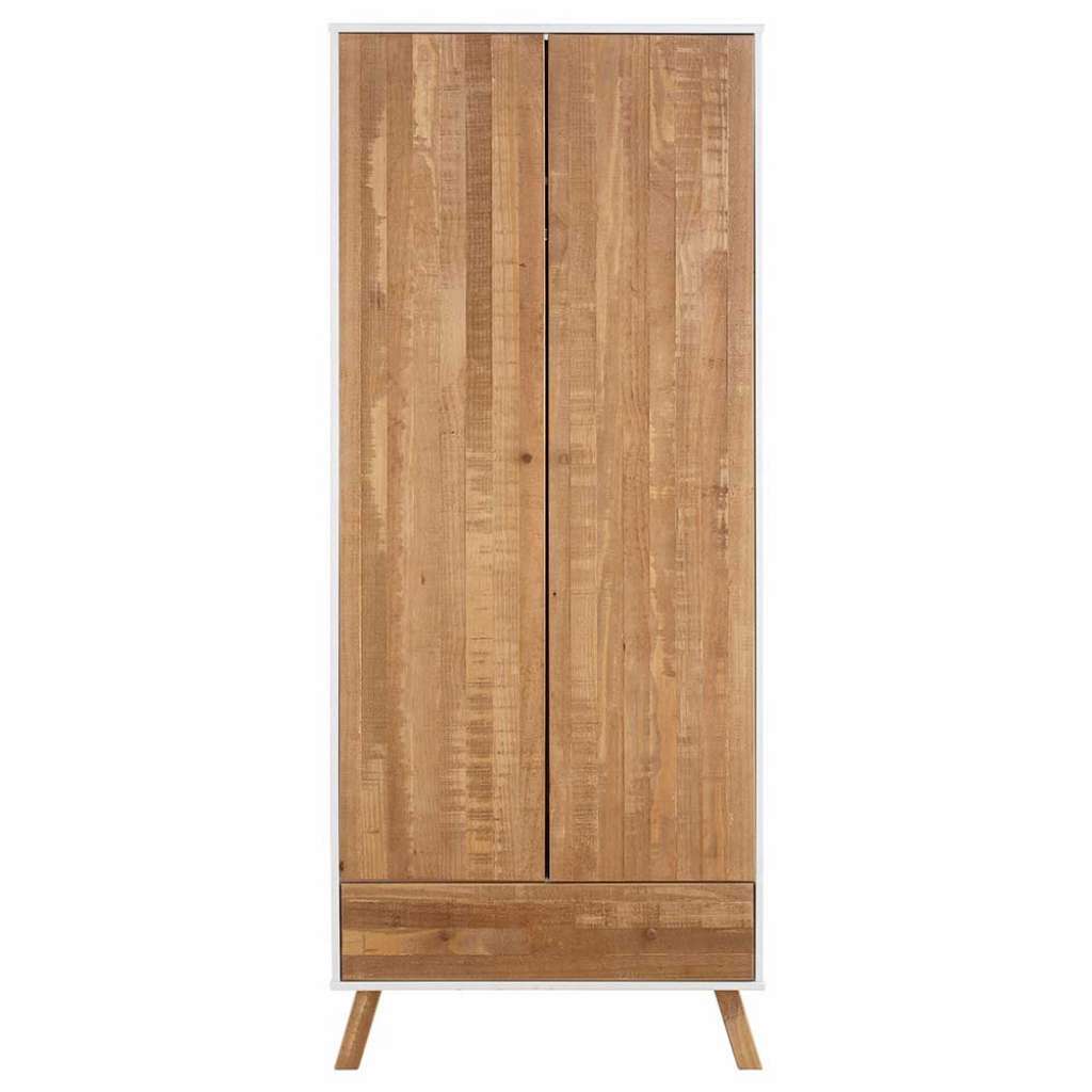 Drehtürschrank in Weiß Kiefer teilmassiv Skandi Design
