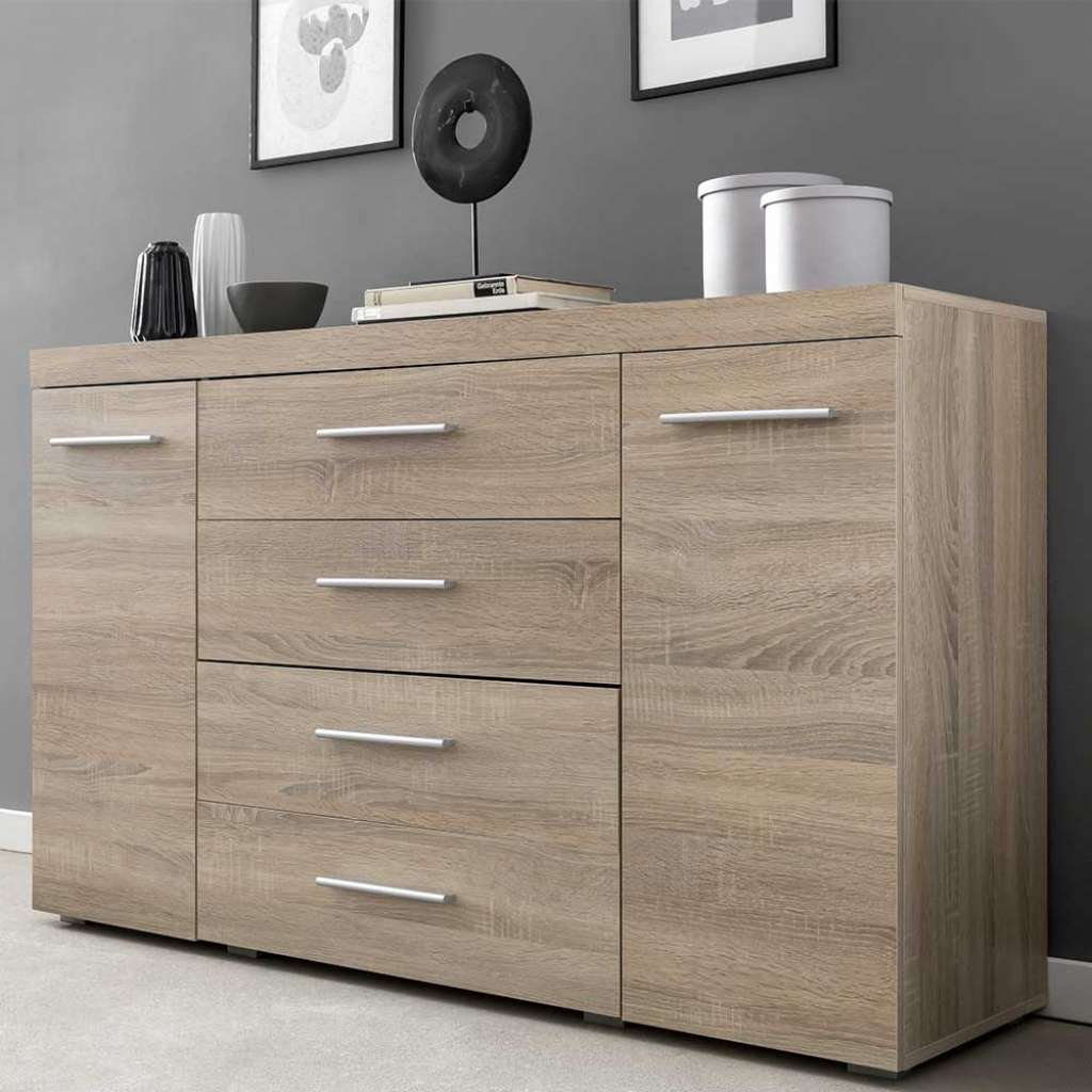 Wohnzimmer Sideboard in Sonoma Eiche 140 cm breit