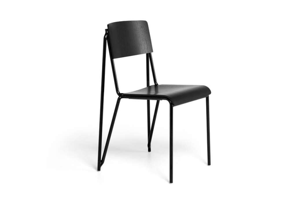 HAY - Petit Standard Stuhl - Schale Eichenfurnier schwarz - Gestell schwarz - indoor