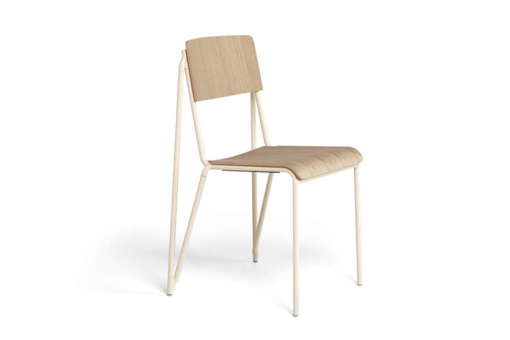 HAY - Petit Standard Stuhl - Schale Eichenfurnier lackiert - Gestell pearl - indoor