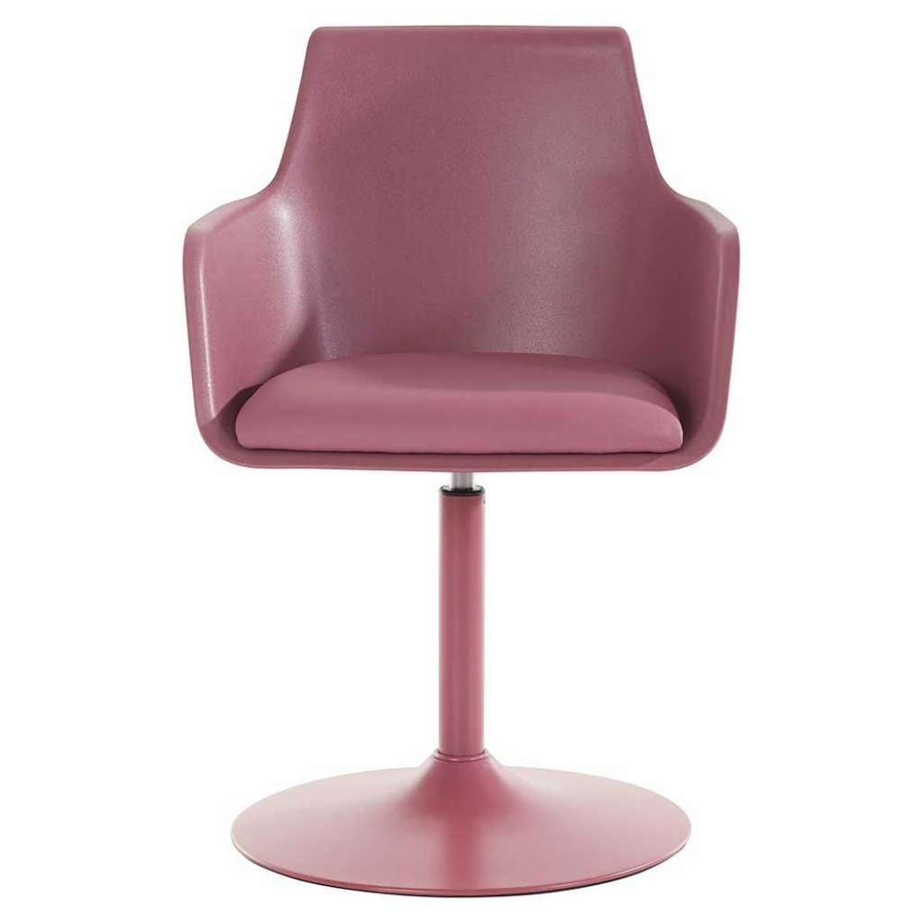 Designerstühle in Rosa Kunstleder drehbar (2er Set)