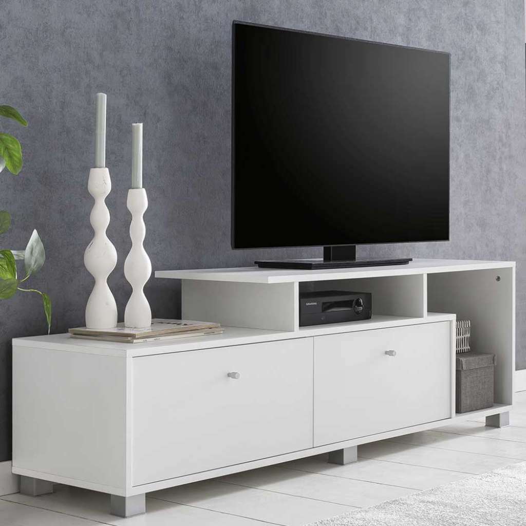 TV Board in Weiß Klappe