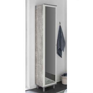 Badezimmer Schrank in Beton Grau Spiegel