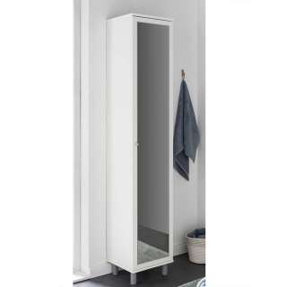 Badmidischrank in Weiß Spiegeltür