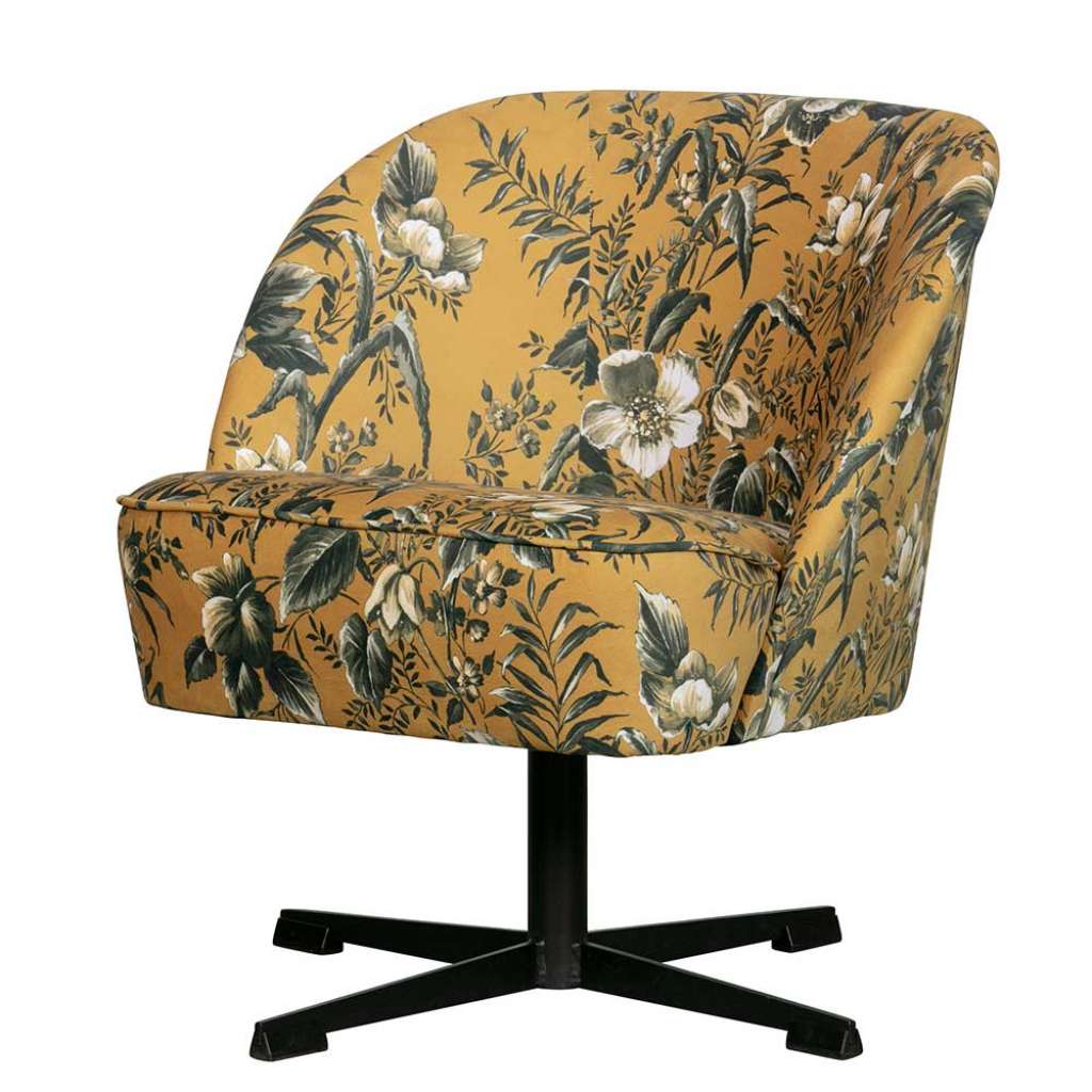 Design Sessel mit Blumen Muster drehbar