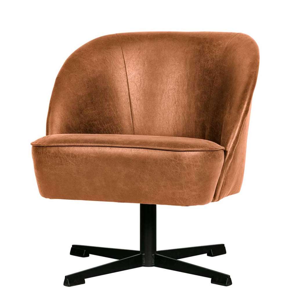 Retrosessel in Braun Cognac Braun drehbar