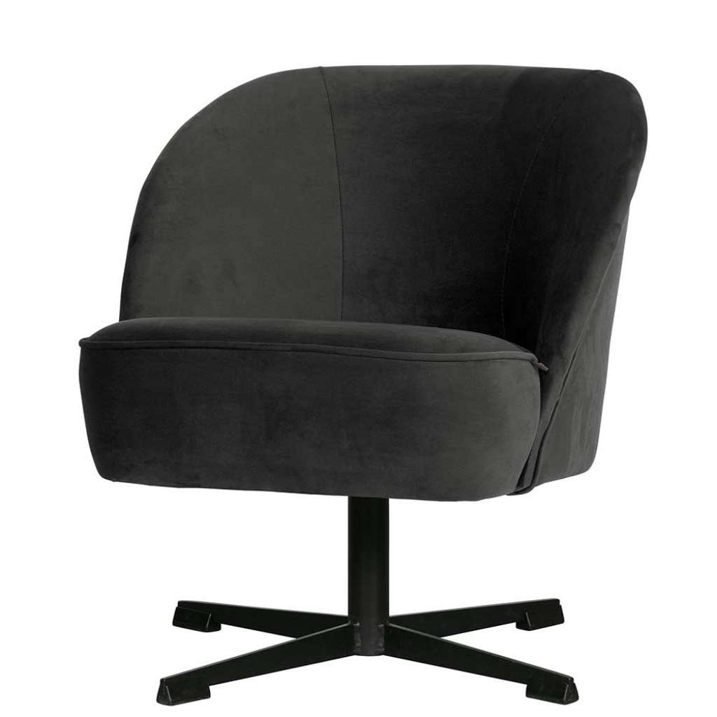 Drehbarer Sessel in Schwarz Samt Retro Design