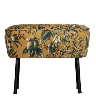 Sitzhocker mit Blumen Muster Samtbezug